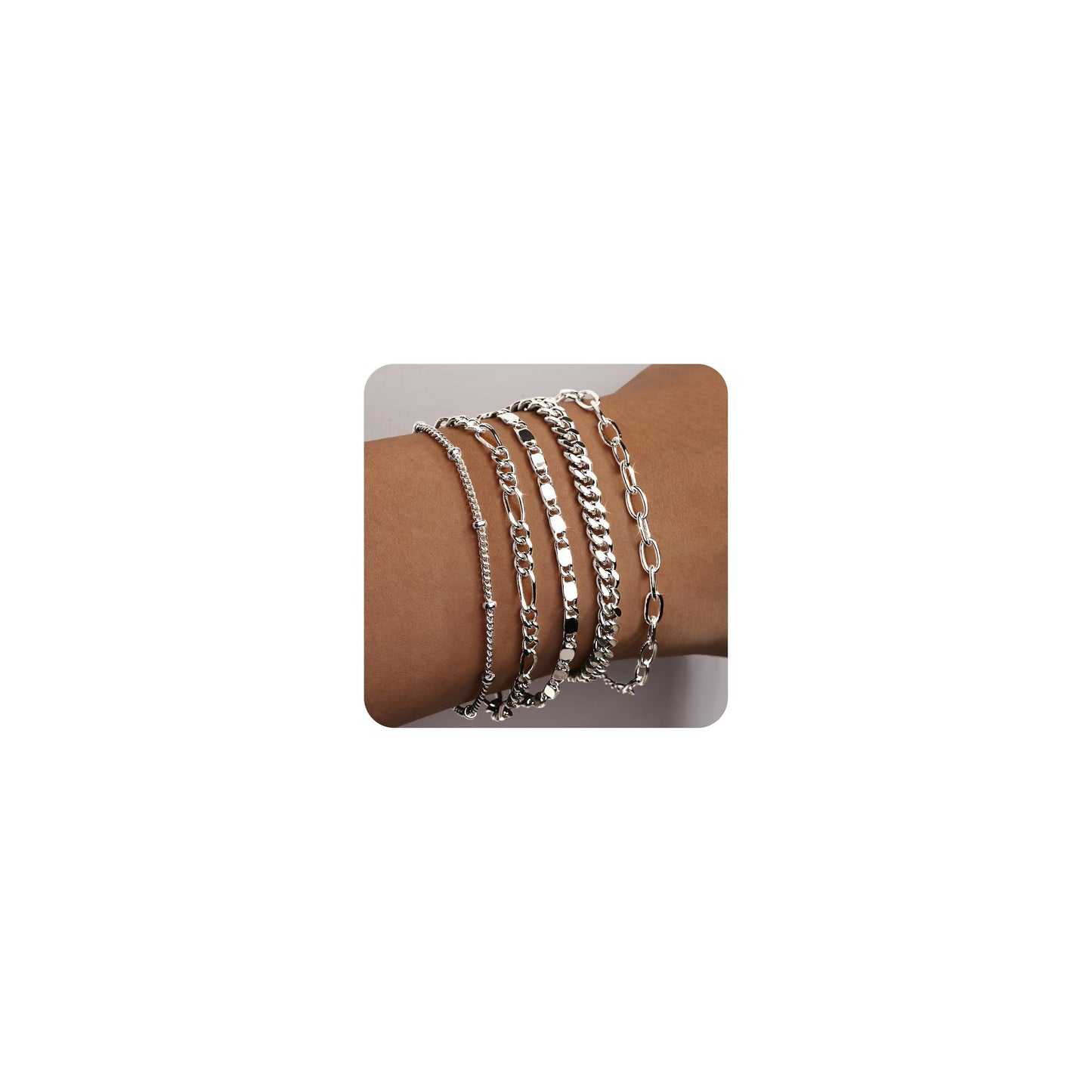 Gold Bracelets for Women Trendy,14K Real Gold Plated Dainty Stackable Paperclip Cuban Link Chain Bracelets,Cuff Bracelets Jewelry Set Adjustable 7"+2"