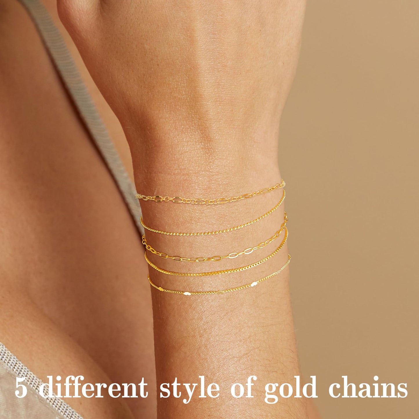 Gold Bracelets for Women Trendy,14K Real Gold Plated Dainty Stackable Paperclip Cuban Link Chain Bracelets,Cuff Bracelets Jewelry Set Adjustable 7"+2"