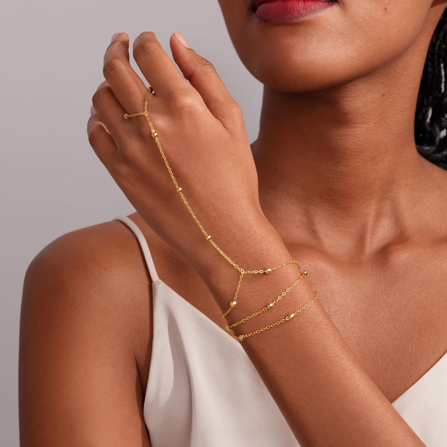 Gold Bracelets for Women Trendy,14K Real Gold Plated Dainty Stackable Paperclip Cuban Link Chain Bracelets,Cuff Bracelets Jewelry Set Adjustable 7"+2"