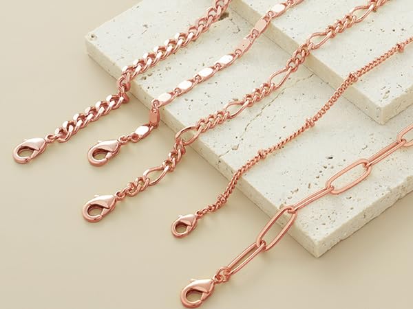 Gold Bracelets for Women Trendy,14K Real Gold Plated Dainty Stackable Paperclip Cuban Link Chain Bracelets,Cuff Bracelets Jewelry Set Adjustable 7"+2"