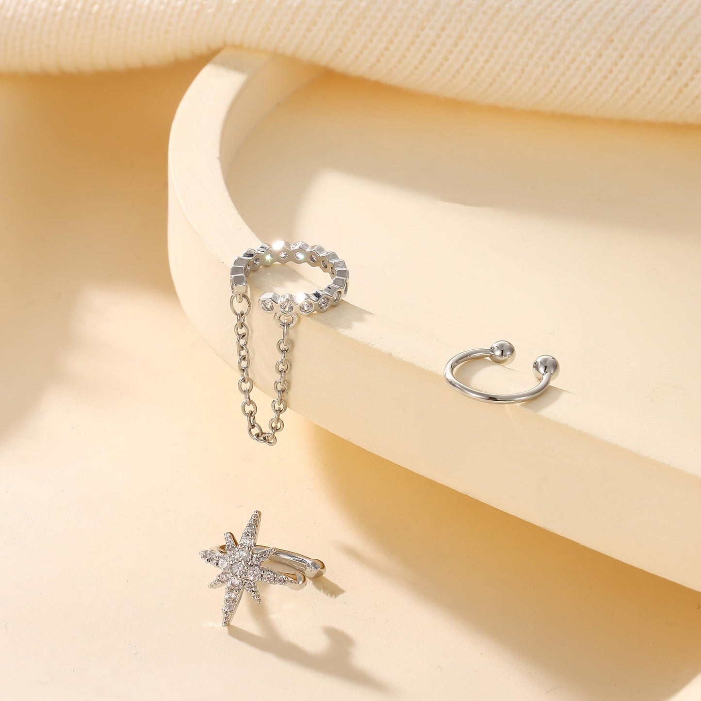 Dochais Ear Cuffs Non-Piercing Earrings for Women Cute Small Clip-On Cartilage Earring 14k Gold Plated Dainty Fake Piercings Earings