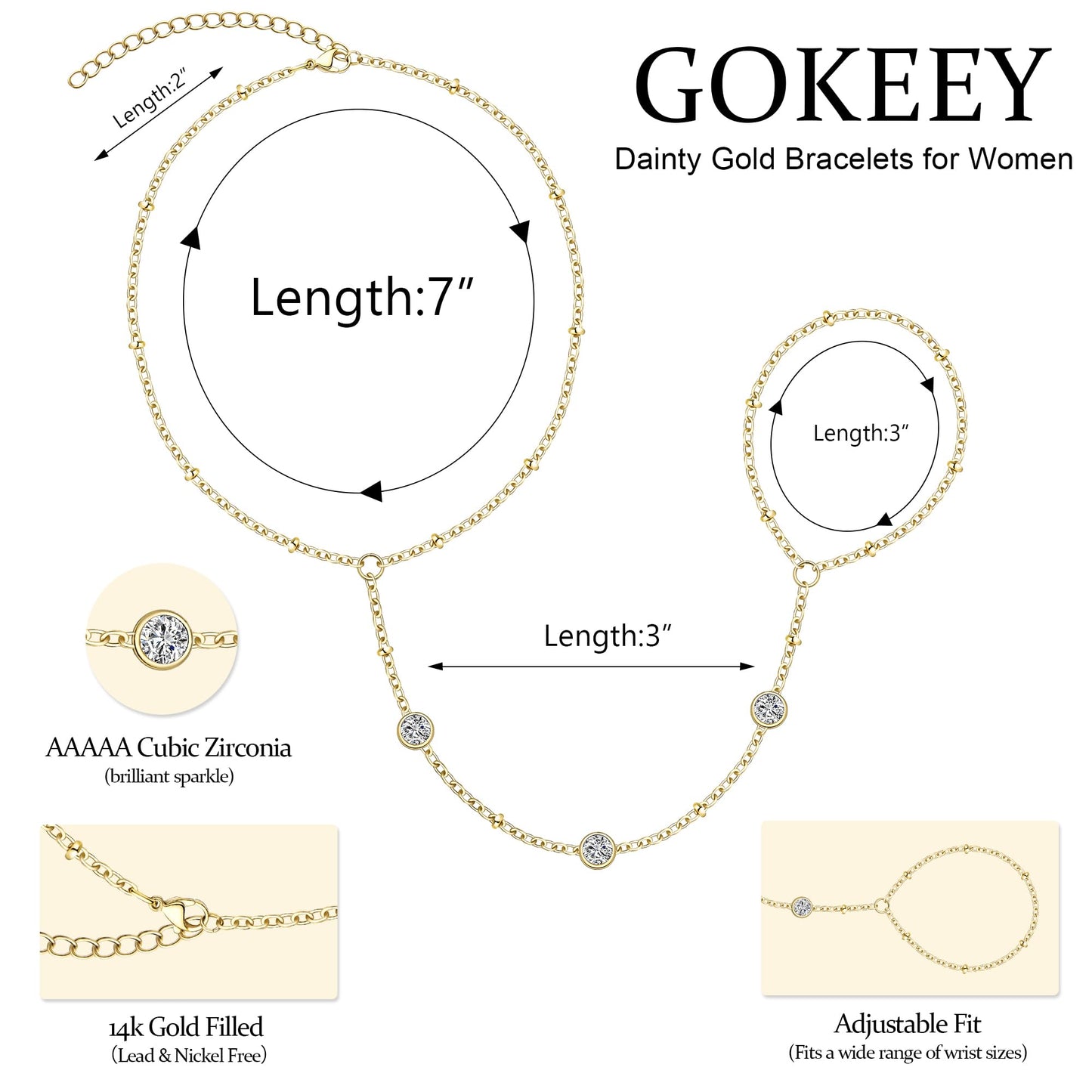 Gold Bracelets for Women Trendy,14K Real Gold Plated Dainty Stackable Paperclip Cuban Link Chain Bracelets,Cuff Bracelets Jewelry Set Adjustable 7"+2"