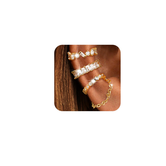 Dochais Ear Cuffs Non-Piercing Earrings for Women Cute Small Clip-On Cartilage Earring 14k Gold Plated Dainty Fake Piercings Earings