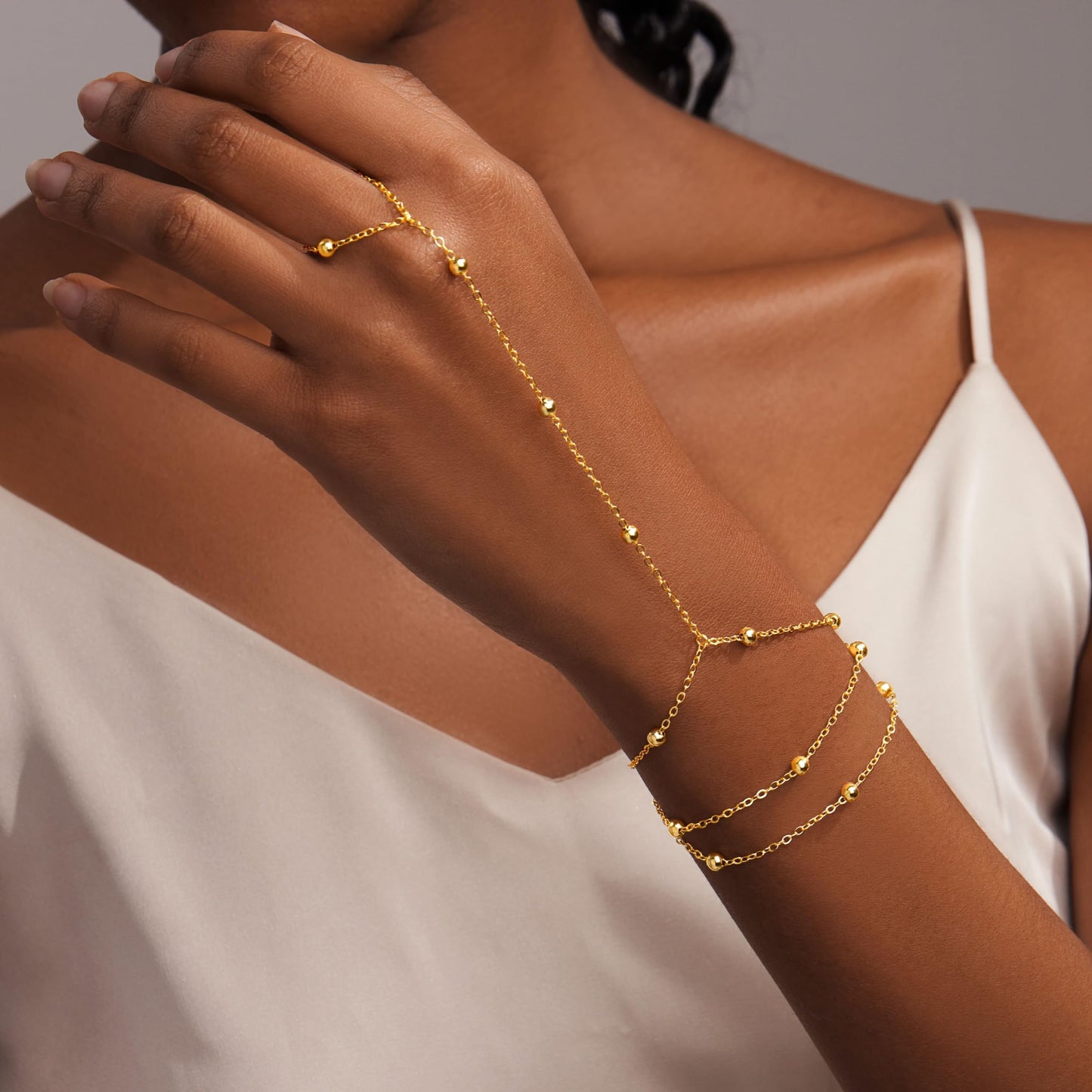 Gold Bracelets for Women Trendy,14K Real Gold Plated Dainty Stackable Paperclip Cuban Link Chain Bracelets,Cuff Bracelets Jewelry Set Adjustable 7"+2"