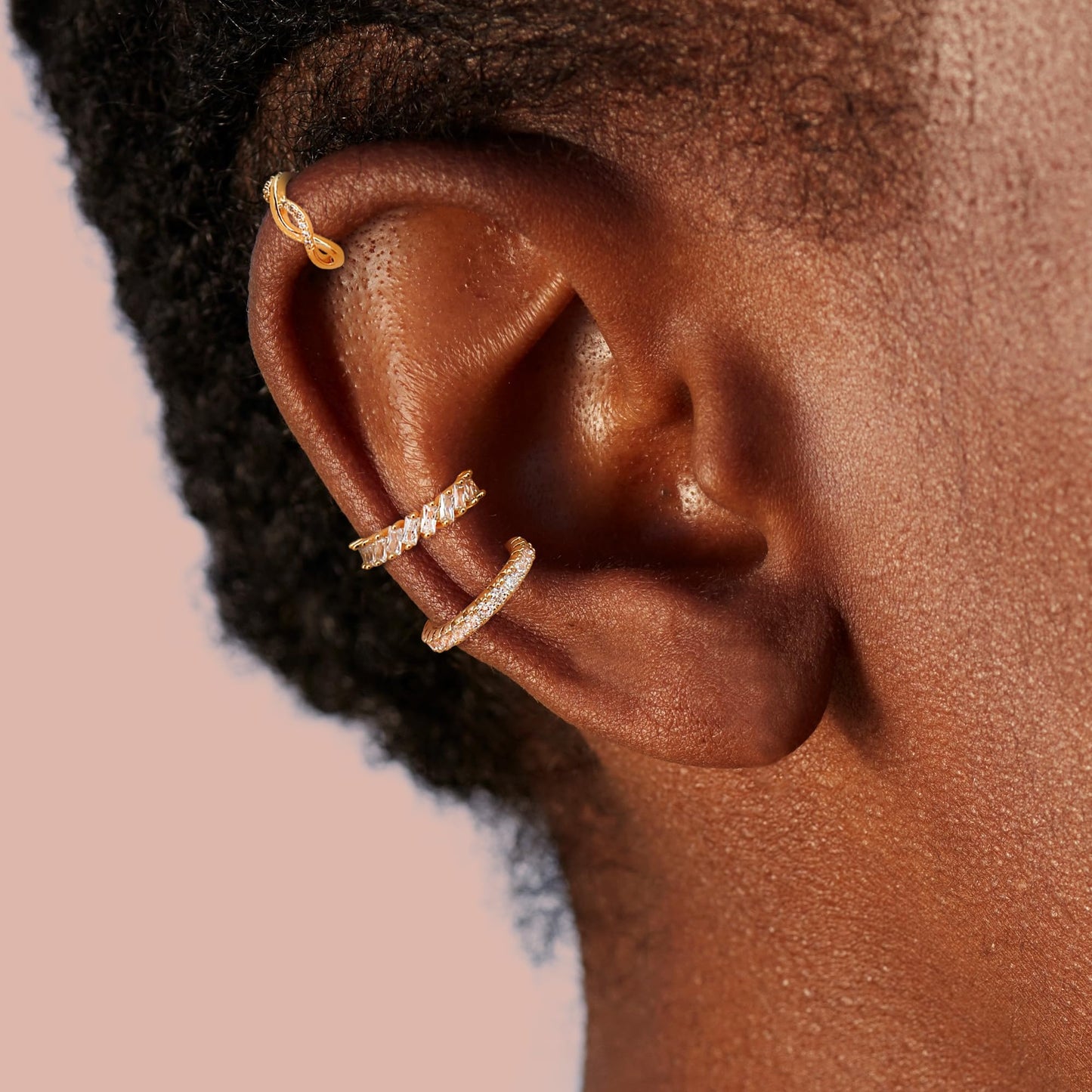 Dochais Ear Cuffs Non-Piercing Earrings for Women Cute Small Clip-On Cartilage Earring 14k Gold Plated Dainty Fake Piercings Earings